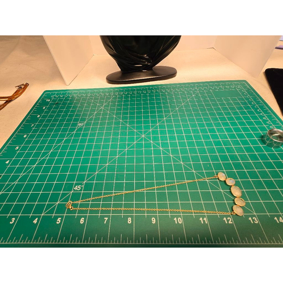 Necklace moonstone 925 sterling gold tone - Picture 8 of 8